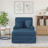 Chaise Lounge z Fartuszkiem z poduszką 3 pcs Niebieski tkanina