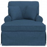 Chaise Lounge z Fartuszkiem z poduszką 3 pcs Niebieski tkanina