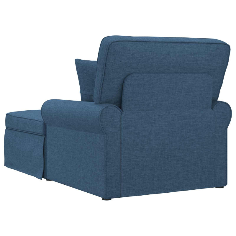 Chaise Lounge z Fartuszkiem z poduszką 3 pcs Niebieski tkanina
