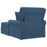 Chaise Lounge z Fartuszkiem z poduszką 3 pcs Niebieski tkanina