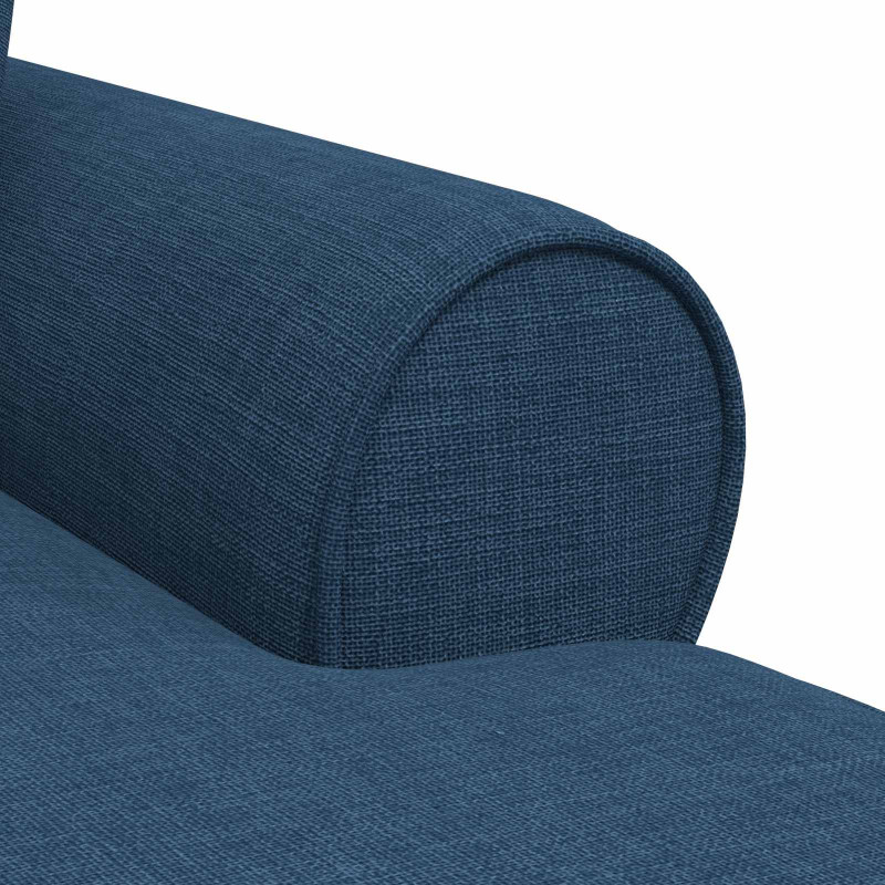 Chaise Lounge z Fartuszkiem z poduszką 3 pcs Niebieski tkanina