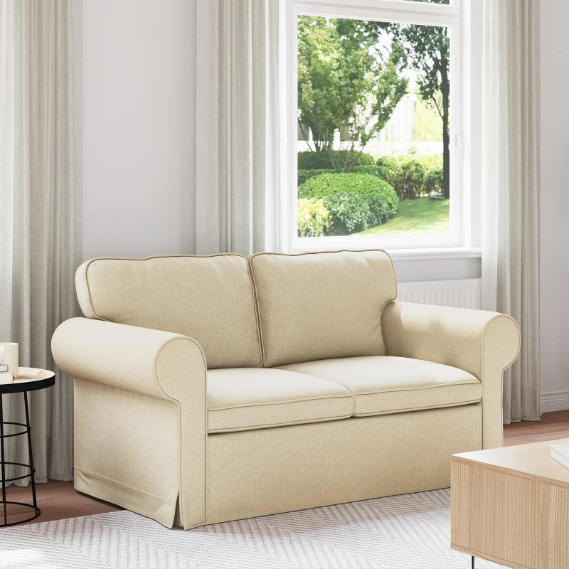 Sofa Kremowy 155 x 82 x 80 cm tkanina