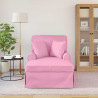 Chaise Lounge z Fartuszkiem z poduszką 3 pcs Różowy tkanina