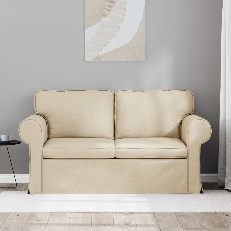 Sofa Kremowy 155 x 82 x 80 cm tkanina