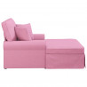 Chaise Lounge z Fartuszkiem z poduszką 3 pcs Różowy tkanina