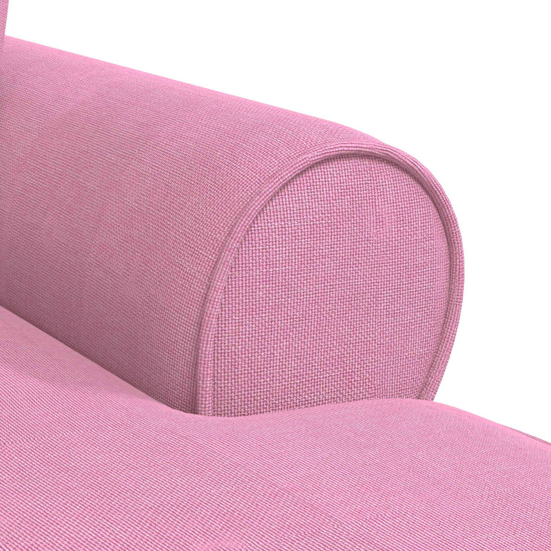 Chaise Lounge z Fartuszkiem z poduszką 3 pcs Różowy tkanina