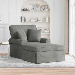 Chaise Lounge z Fartuszkiem 3 pcs Jasnoszary Tkanina sztruksowa