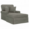 Chaise Lounge z Fartuszkiem 3 pcs Jasnoszary Tkanina sztruksowa