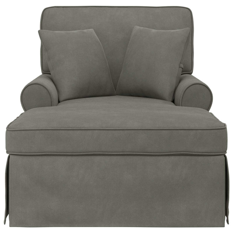 Chaise Lounge z Fartuszkiem 3 pcs Jasnoszary Tkanina sztruksowa