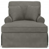 Chaise Lounge z Fartuszkiem 3 pcs Jasnoszary Tkanina sztruksowa