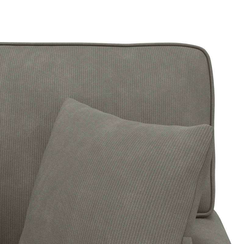 Chaise Lounge z Fartuszkiem 3 pcs Jasnoszary Tkanina sztruksowa