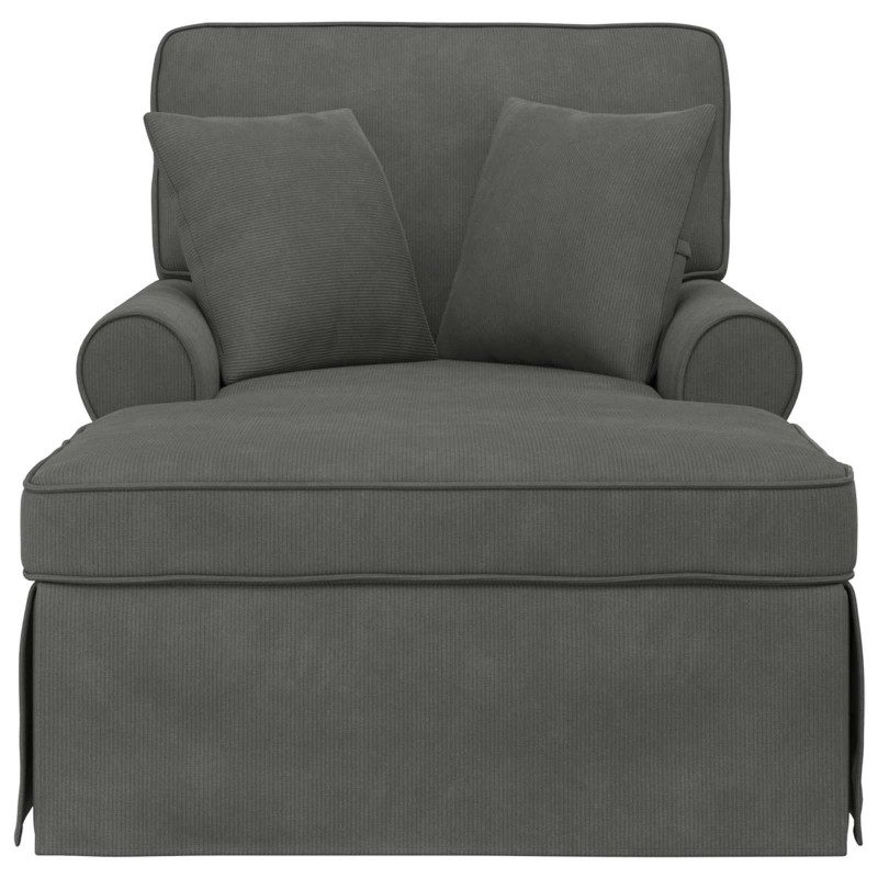 Chaise Lounge z Fartuszkiem z poduszką 3 pcs Ciemnoszary