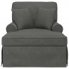 Chaise Lounge z Fartuszkiem z poduszką 3 pcs Ciemnoszary