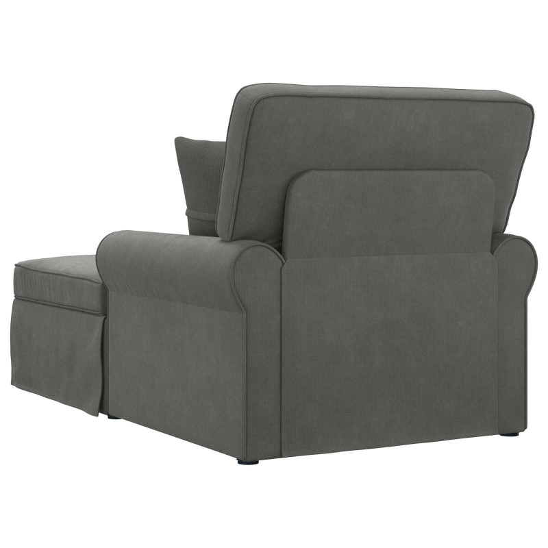 Chaise Lounge z Fartuszkiem z poduszką 3 pcs Ciemnoszary