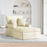 Chaise Lounge z Fartuszkiem 3 pcs Kremowy Tkanina sztruksowa