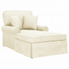 Chaise Lounge z Fartuszkiem 3 pcs Kremowy Tkanina sztruksowa