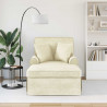 Chaise Lounge z Fartuszkiem 3 pcs Kremowy Tkanina sztruksowa