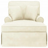 Chaise Lounge z Fartuszkiem 3 pcs Kremowy Tkanina sztruksowa