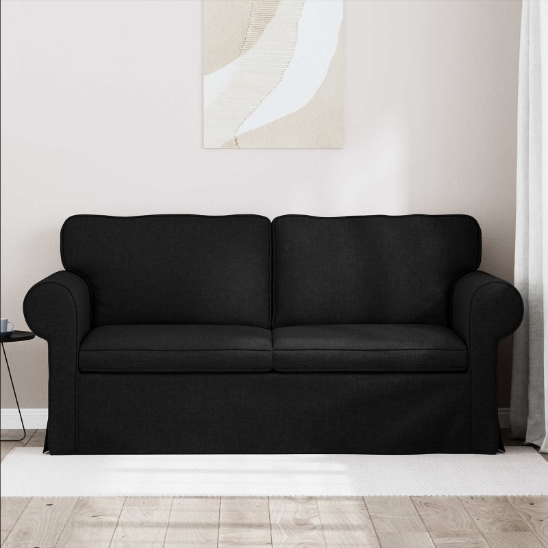 Sofa Czarny 175 x 82 x 80 cm tkanina