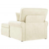 Chaise Lounge z Fartuszkiem 3 pcs Kremowy Tkanina sztruksowa