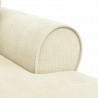 Chaise Lounge z Fartuszkiem 3 pcs Kremowy Tkanina sztruksowa
