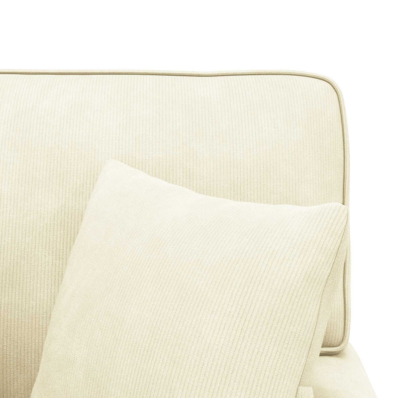 Chaise Lounge z Fartuszkiem 3 pcs Kremowy Tkanina sztruksowa