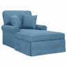 Chaise Lounge z Fartuszkiem 3 pcs Niebieski Tkanina sztruksowa