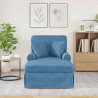 Chaise Lounge z Fartuszkiem 3 pcs Niebieski Tkanina sztruksowa