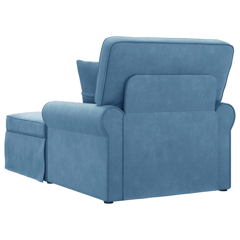 Chaise Lounge z Fartuszkiem 3 pcs Niebieski Tkanina sztruksowa