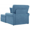 Chaise Lounge z Fartuszkiem 3 pcs Niebieski Tkanina sztruksowa