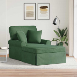 Chaise Lounge z Fartuszkiem z poduszką 3 pcs Zielony dżungli