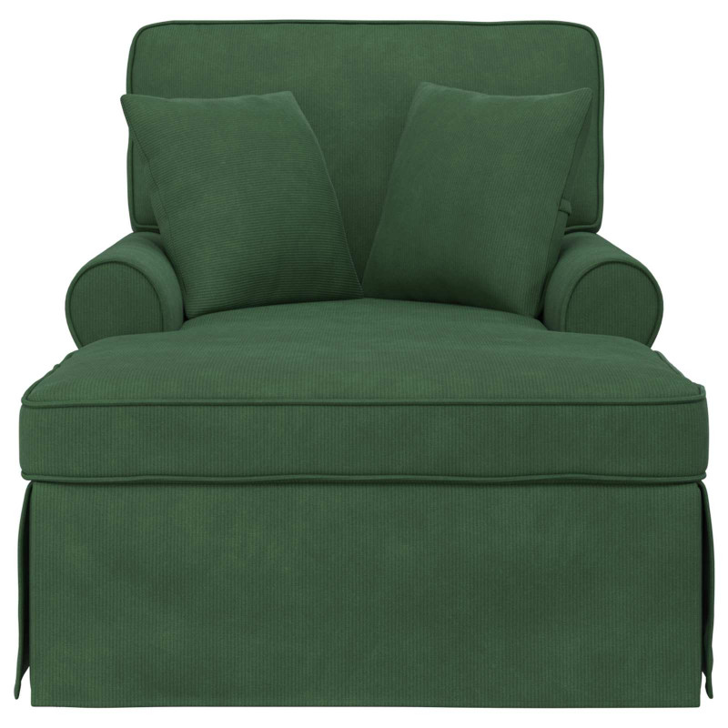 Chaise Lounge z Fartuszkiem z poduszką 3 pcs Zielony dżungli