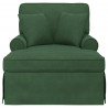 Chaise Lounge z Fartuszkiem z poduszką 3 pcs Zielony dżungli