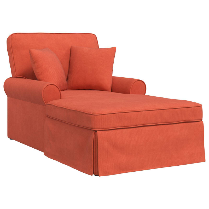 Chaise Lounge z Fartuszkiem 3 pcs Czerwono-pomarańczowy