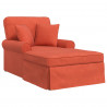 Chaise Lounge z Fartuszkiem 3 pcs Czerwono-pomarańczowy