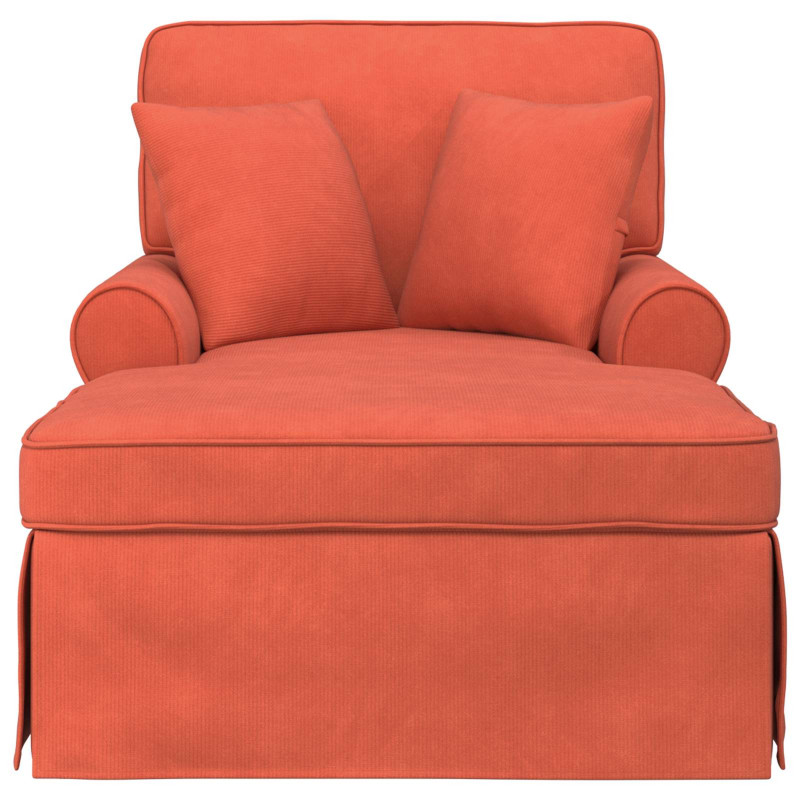 Chaise Lounge z Fartuszkiem 3 pcs Czerwono-pomarańczowy