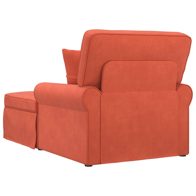 Chaise Lounge z Fartuszkiem 3 pcs Czerwono-pomarańczowy