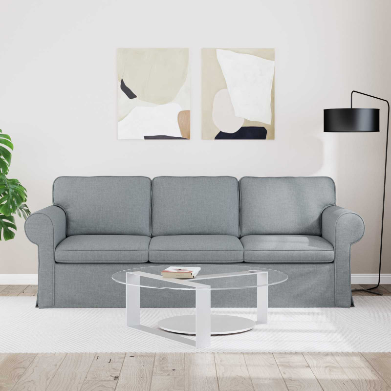 Sofa Jasnoszary 215 x 82 x 80 cm tkanina