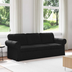 Sofa Czarny 215 x 82 x 80 cm tkanina