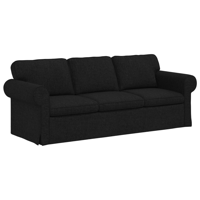 Sofa Czarny 215 x 82 x 80 cm tkanina