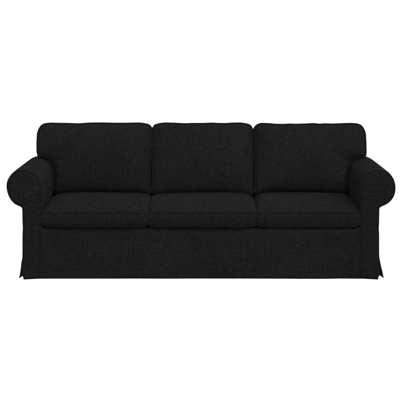 Sofa Czarny 215 x 82 x 80 cm tkanina
