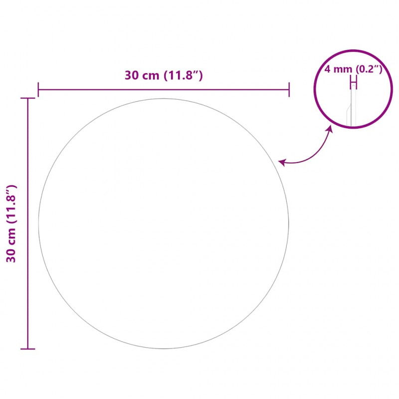 Lustro ścienne Okrągły Ø 30 cm szkło hartowane