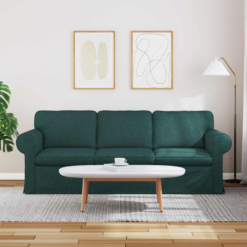 Sofa Ciemna zieleń 215 x 82 x 80 cm tkanina