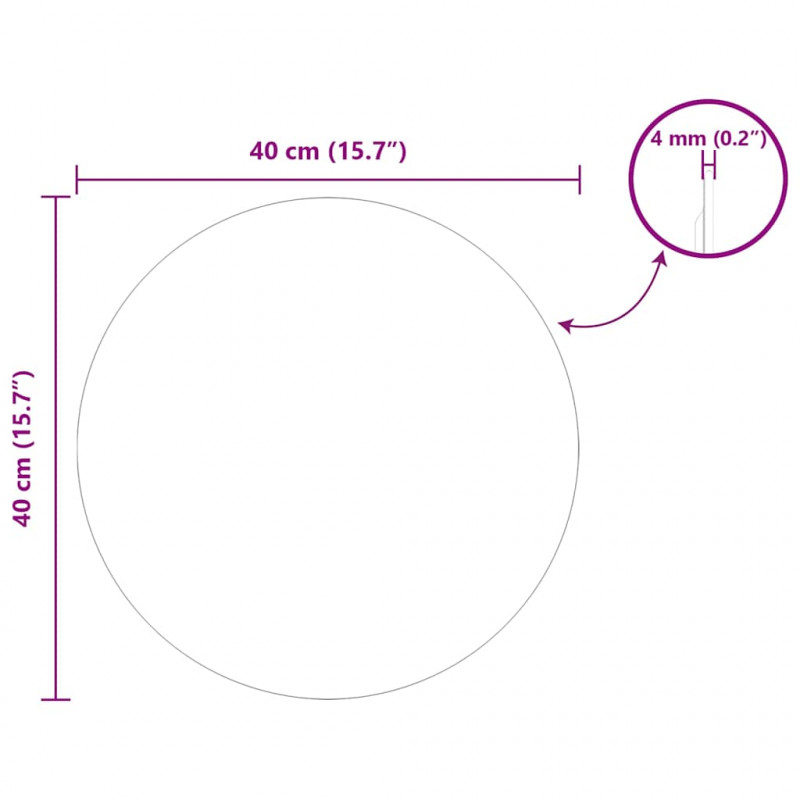 Lustro ścienne Okrągły Ø 40 cm szkło hartowane