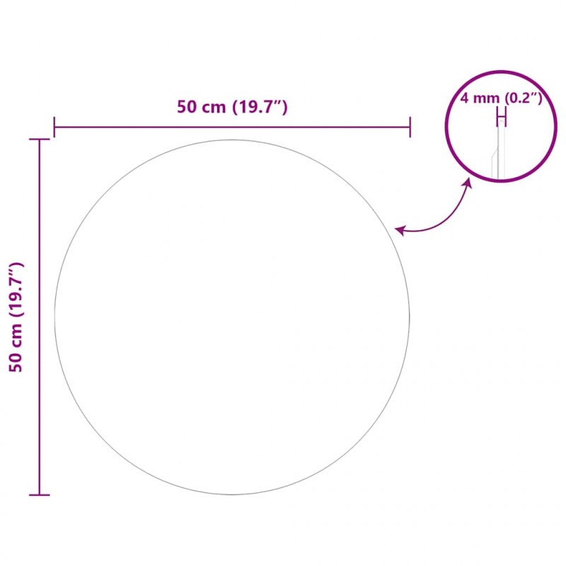 Lustro ścienne Okrągły Ø 50 cm szkło hartowane