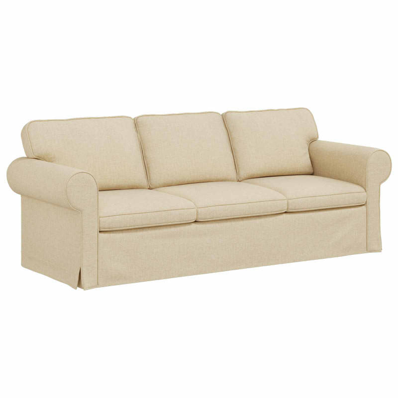 Sofa Kremowy 215 x 82 x 80 cm tkanina