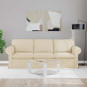 Sofa Kremowy 215 x 82 x 80 cm tkanina