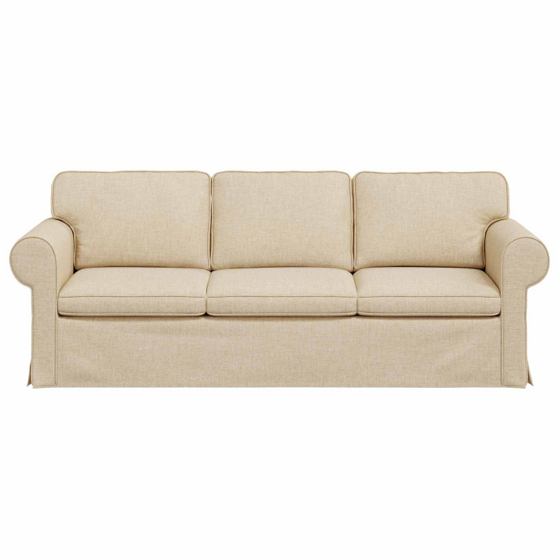 Sofa Kremowy 215 x 82 x 80 cm tkanina