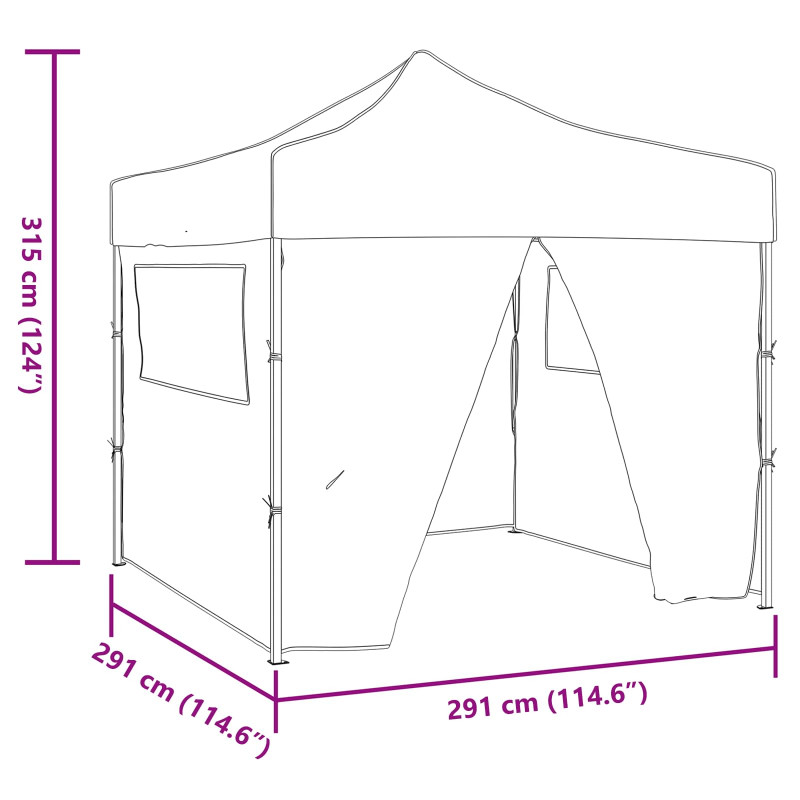 Namiot Imprezowy Antracyt 291 x 291 x 315 cm Materiał Oxford