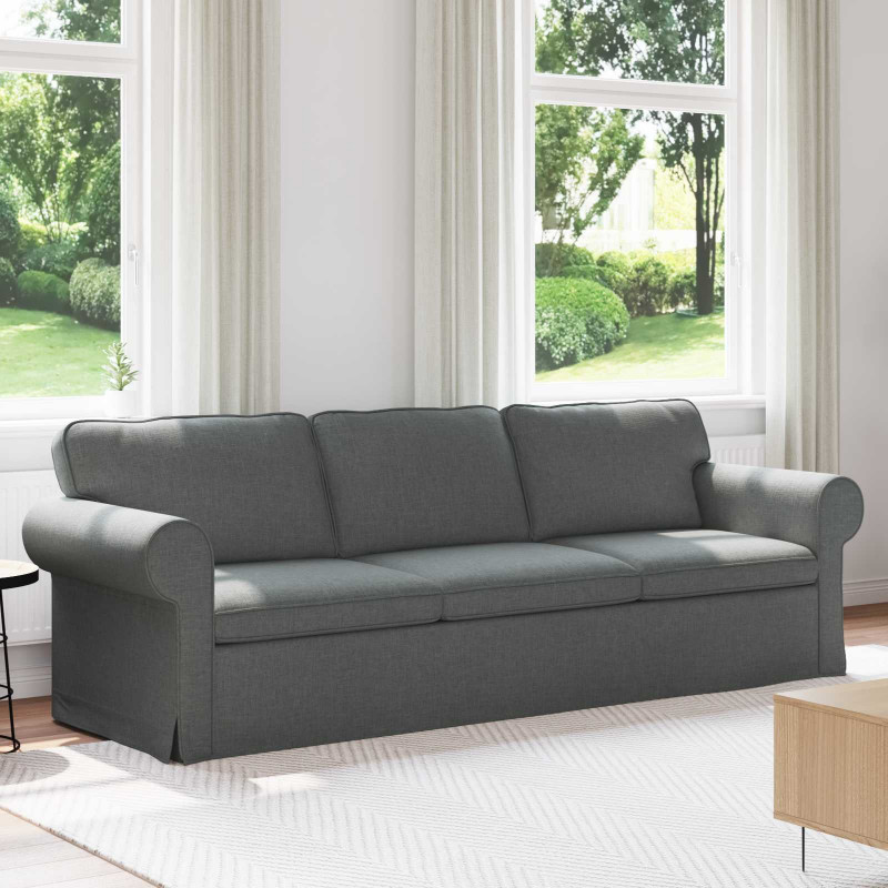 Sofa Ciemnoszary 245 x 82 x 80 cm tkanina